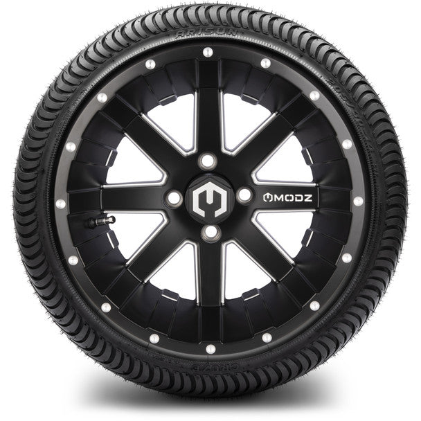 14" Assault Matte Black with Ball Mill Wheels & Street Tires Combo MODZ