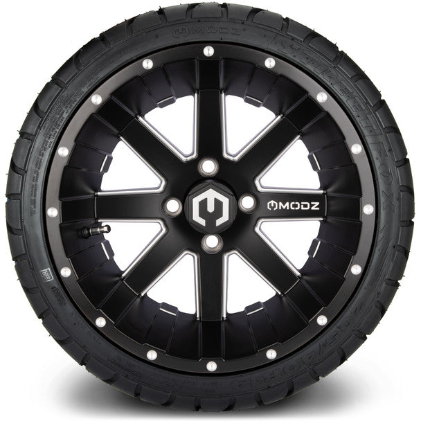 14" Assault Matte Black with Ball Mill Wheels & Street Tires Combo MODZ