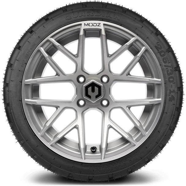 14" Matrix Silver Wheels & Street Tires Combo MODZ