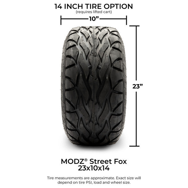 14" Assassin Glossy Black with Ball Mill Wheels & Street Tires MODZ