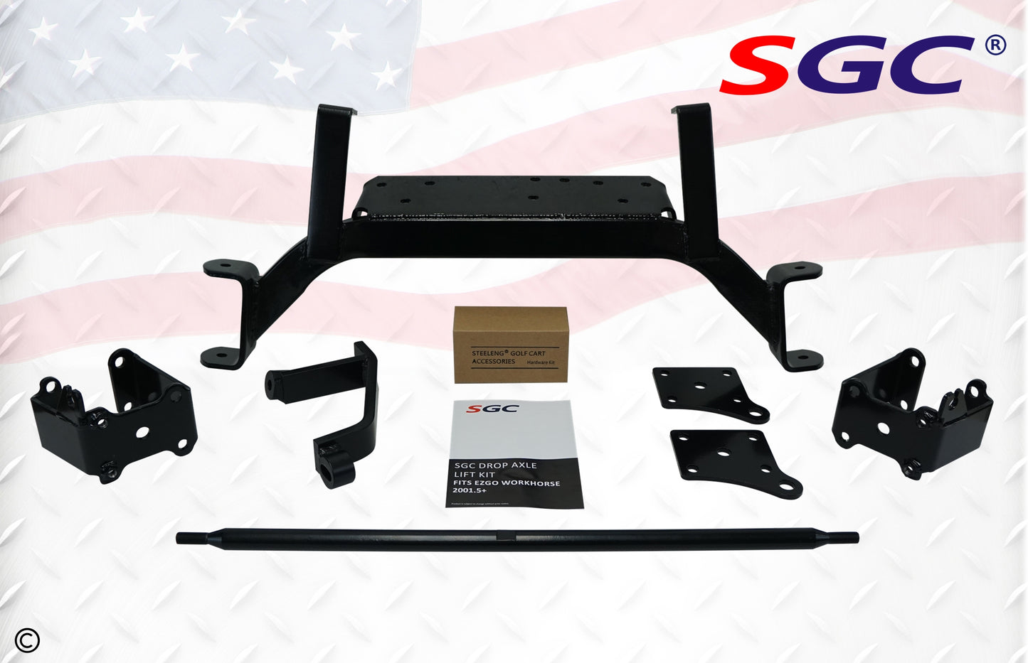 SGC LIFT KIT - 6" DROP AXLE KIT FOR EZGO MPT/ WORKHORSE 1200 (2001.5-2013) GAS