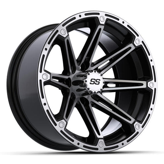 14x7 GTW® Machined Silver/Black Element Wheel