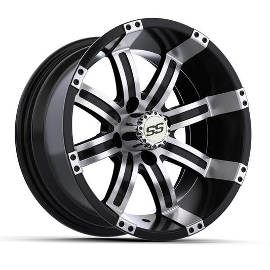 14″ GTW® Tempest Black with Machined Accents Wheel (3:4 Offset)