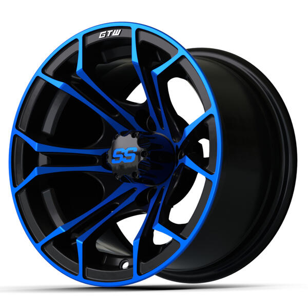 12″ GTW® Spyder Wheel – Black with Blue Accents