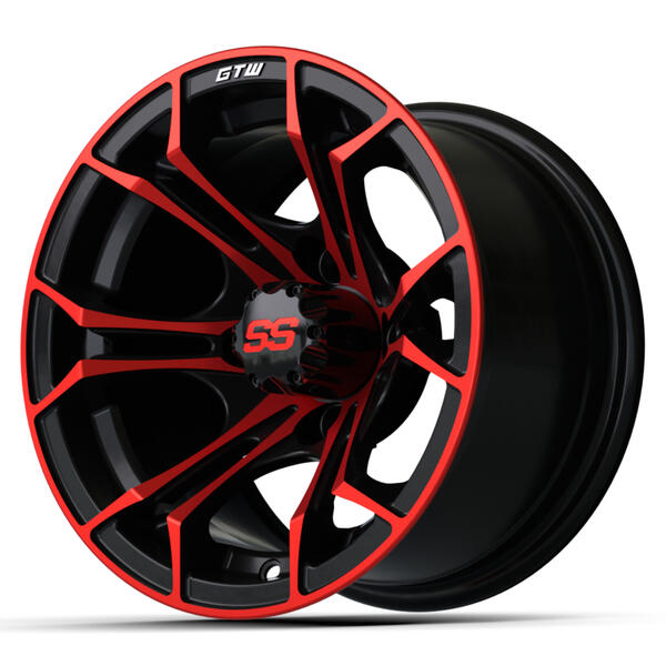 12″ GTW® Spyder Black with Red Accents Wheel