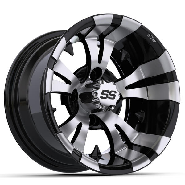 GTW® Vampire 12x7 Machined & Black Wheel (3:4 Offset)