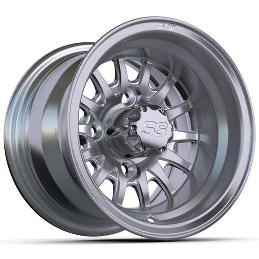 GTW® Medusa 10″ Machined & Silver Wheel (3:4 Offset)