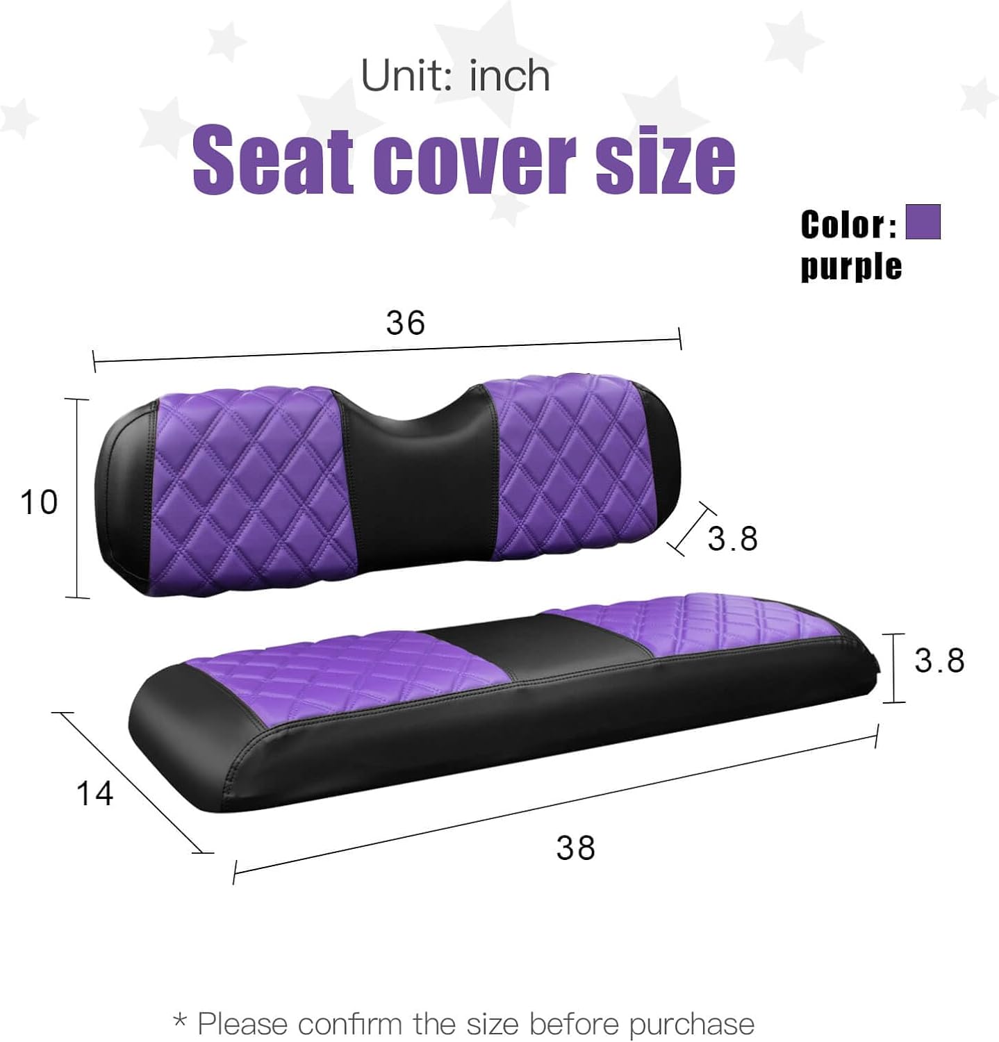 Nokins Seat Cover (Purple & Black) Club Car Precedent