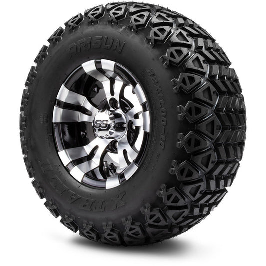 MODZ® 10" Vampire Machined Black Wheels on 22x11.00-10 X-Trail All-Terrain Tires