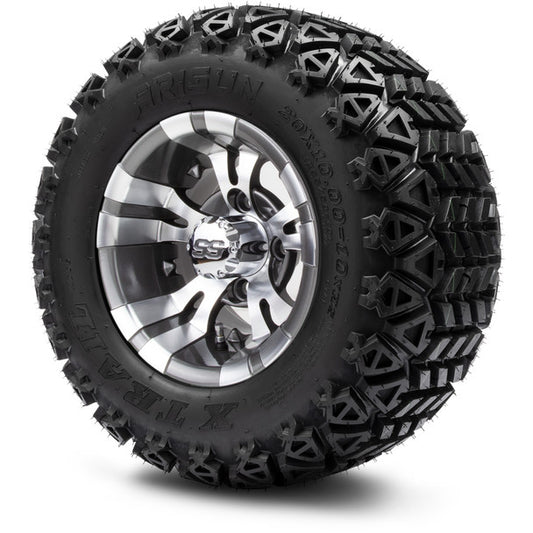 MODZ® 10" Vampire Gunmetal Wheels on 20x10.00-10 X-Trail All-Terrain Tire