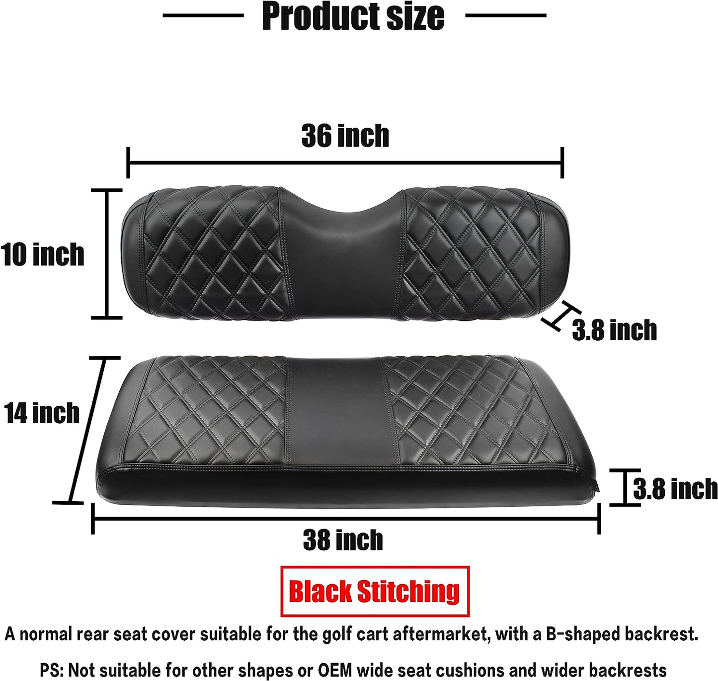 Nokins Seat Cover (Black with Black Stitching) Yamaha Drive & Drive 2