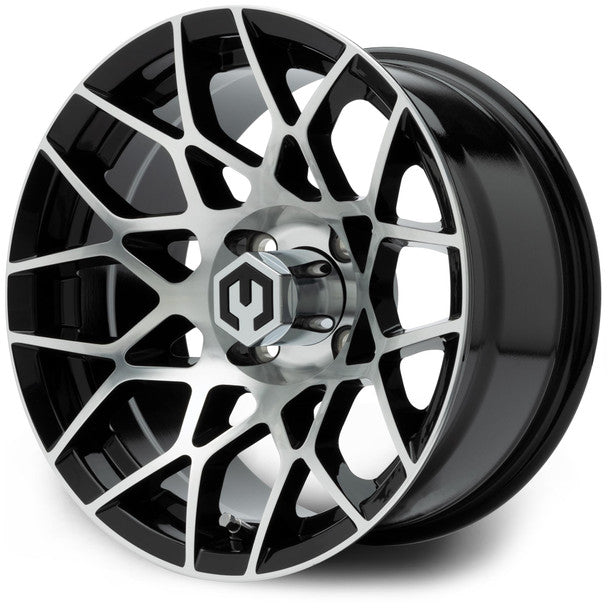 MODZ® Blitz Machined Black 14" Golf Cart Wheel