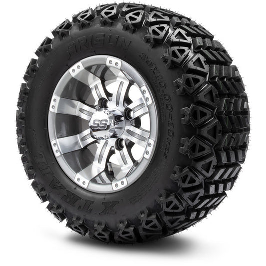 MODZ® 10" Tempest Gunmetal Wheels on 20x10.00-10 X-Trail All-Terrain Tire