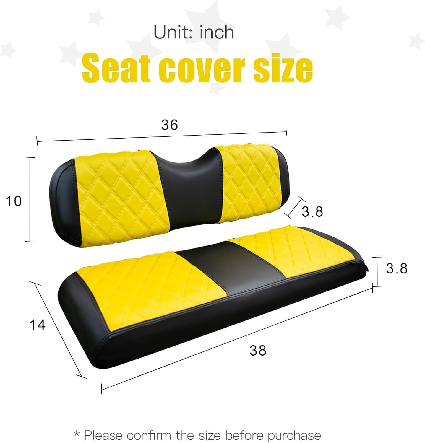 Nokins Seat Cover (Black & Yellow) EZGO RXV