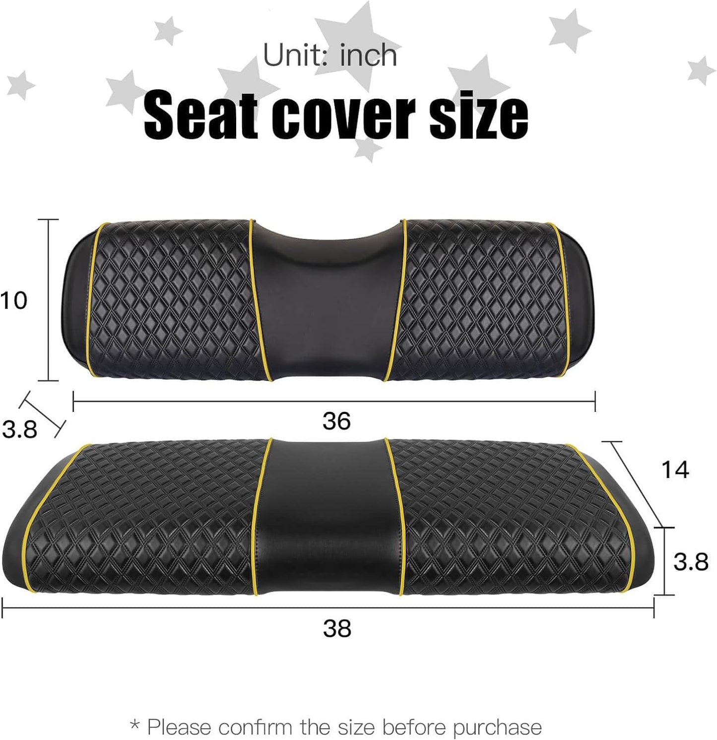 Nokins Seat Cover (Black with Yellow Bone) EZGO TXT