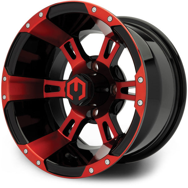 MODZ® Ambush Red & Black 12" Golf Cart Wheel