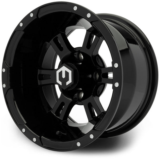 MODZ® Ambush Glossy Black 12" Golf Cart Wheel