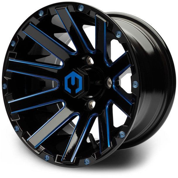 MODZ® Mauler Blue & Black 12" Golf Cart Wheel