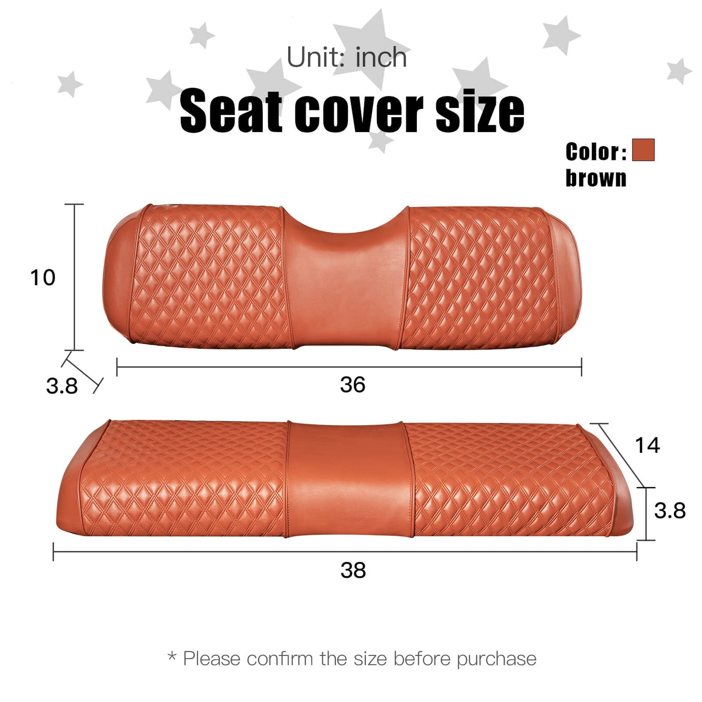 Nokins Seat Cover (Brown with Brown Bone) EZGO TXT