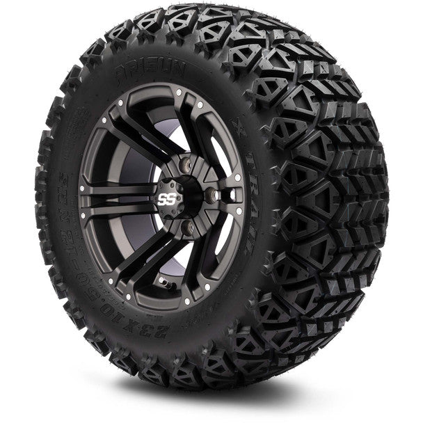 MODZ® 12" Enforcer Matte Black Wheels on 23x10.50-12 Arisun X-Trail Tire