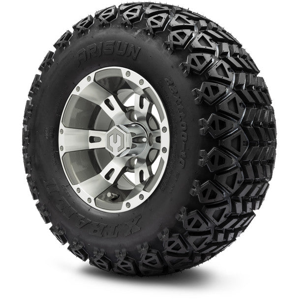 MODZ® 10" Ambush Gunmetal Wheels on 22x11.00-10 X-Trail All-Terrain Tires