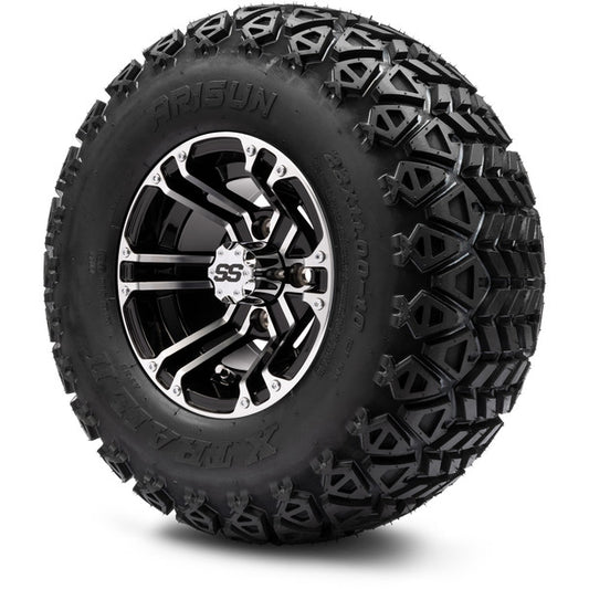 MODZ® 10" Enforcer Machined Black Wheels on 22x11.00-10 X-Trail All-Terrain Tires