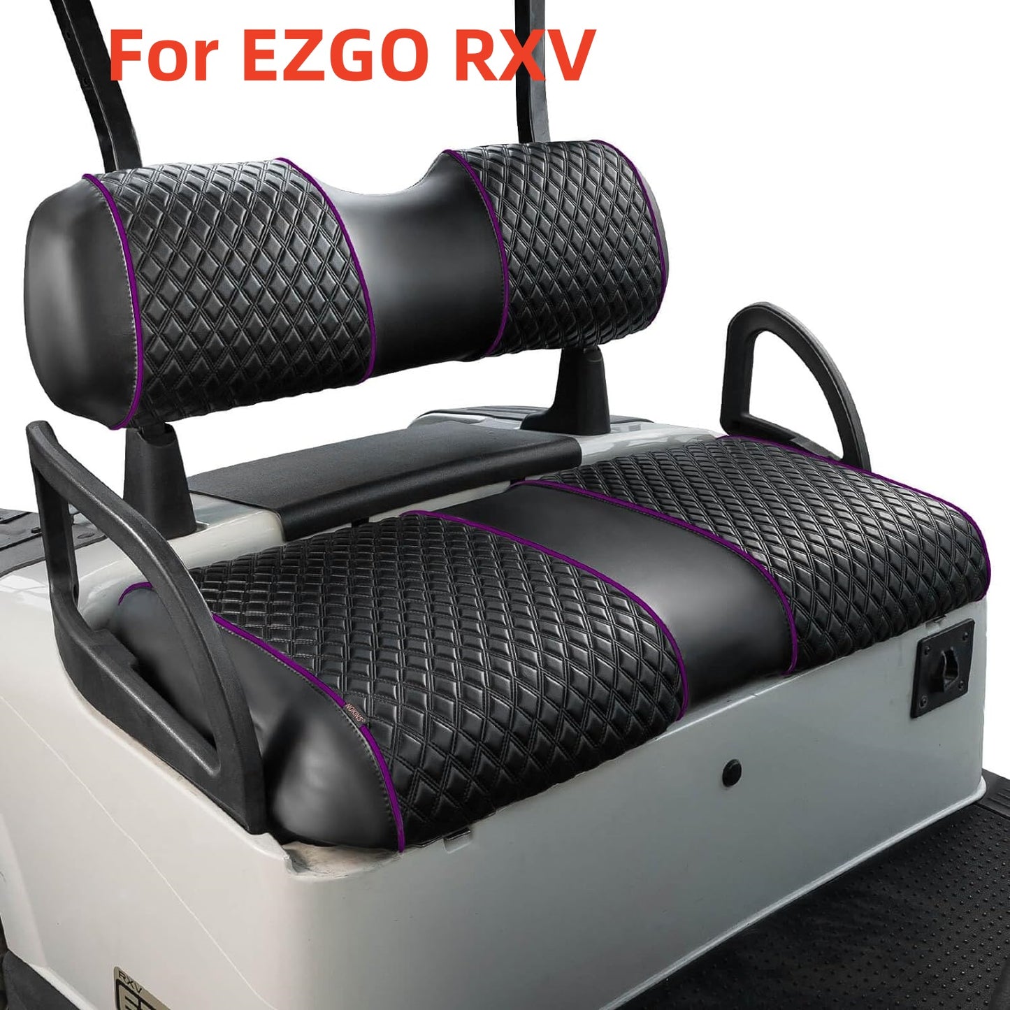 Nokins Seat Cover (Black with Purple Bone) EZGO RXV