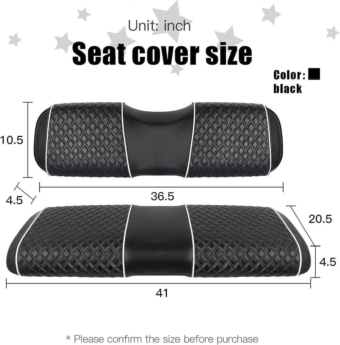 Nokins Seat Cover (Black with White Bone) EZGO RXV