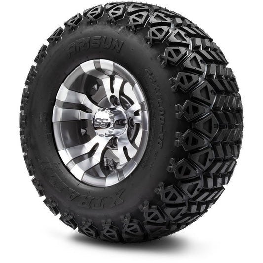 MODZ® 10" Vampire Gunmetal Wheels on 22x11.00-10 X-Trail All-Terrain Tires