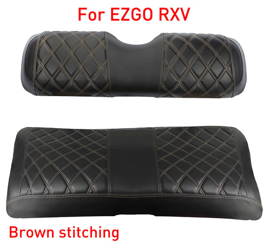 Nokins Seat Cover (Black with Brown Stitching) EZGO RXV