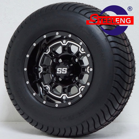 STEELENG 10” Black ‘Panther’ wheels with 205/65-10 Street Tires