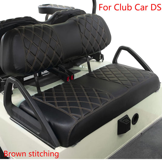 Nokins Seat Cover (Black With Brown Stitching) Club Car DS 2000+