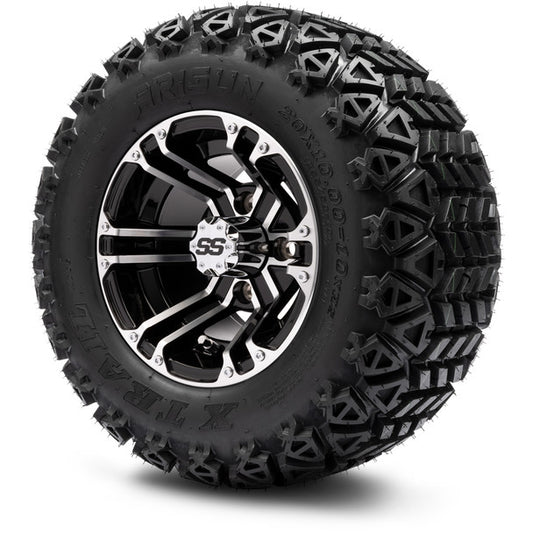 MODZ® 10" Enforcer Machined Black Wheels on 20x10.00-10 X-Trail All-Terrain Tire