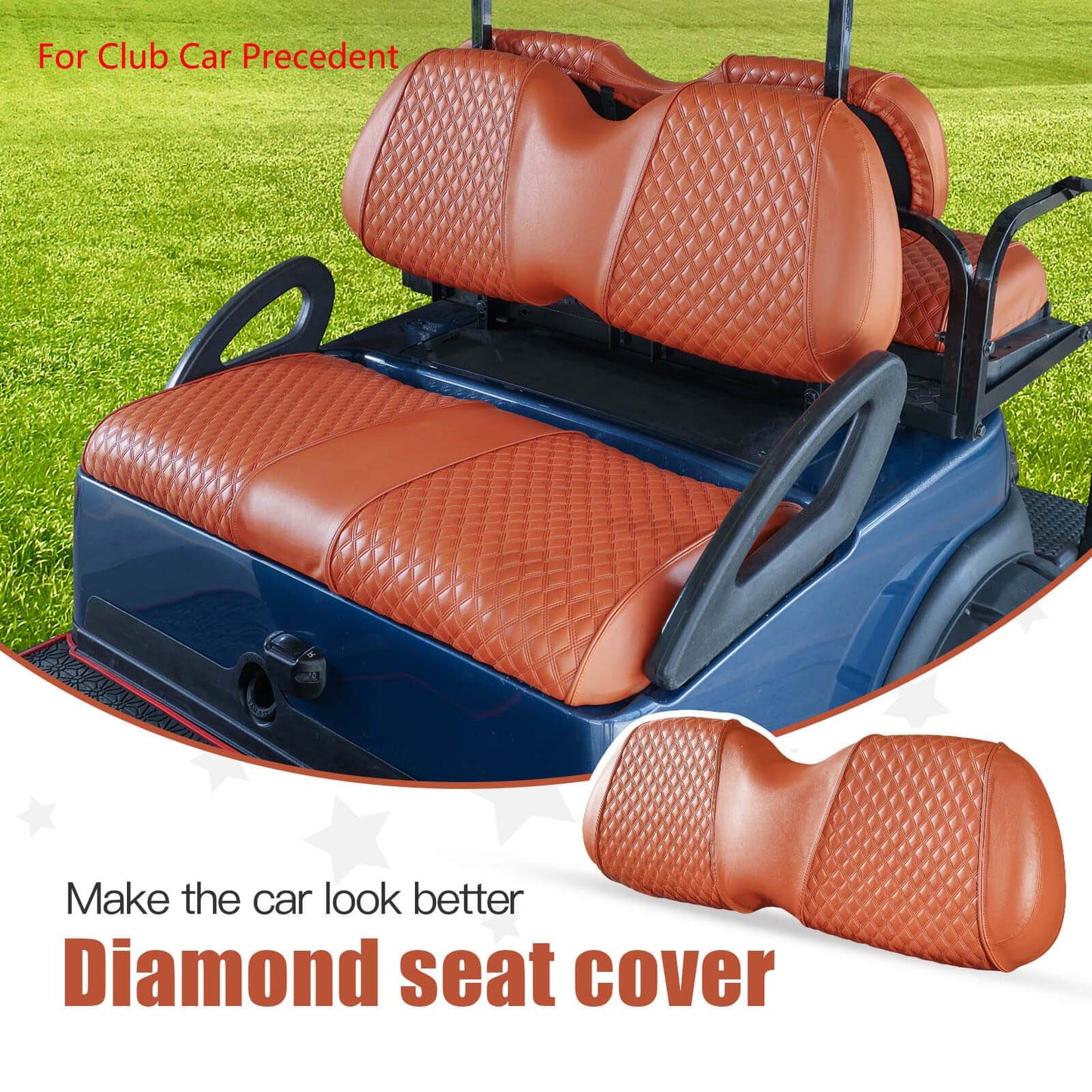 Nokins Seat Cover (Black & Brown) Club Car Precedent