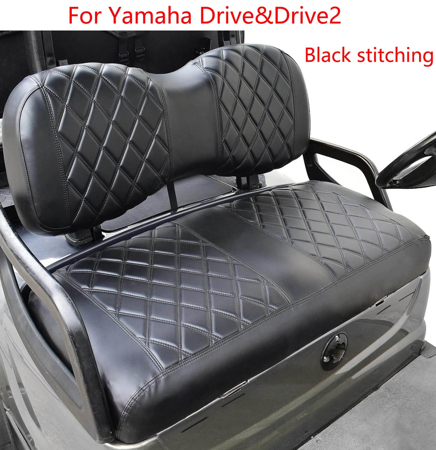 Nokins Seat Cover (Black with Black Stitching) Yamaha Drive & Drive 2