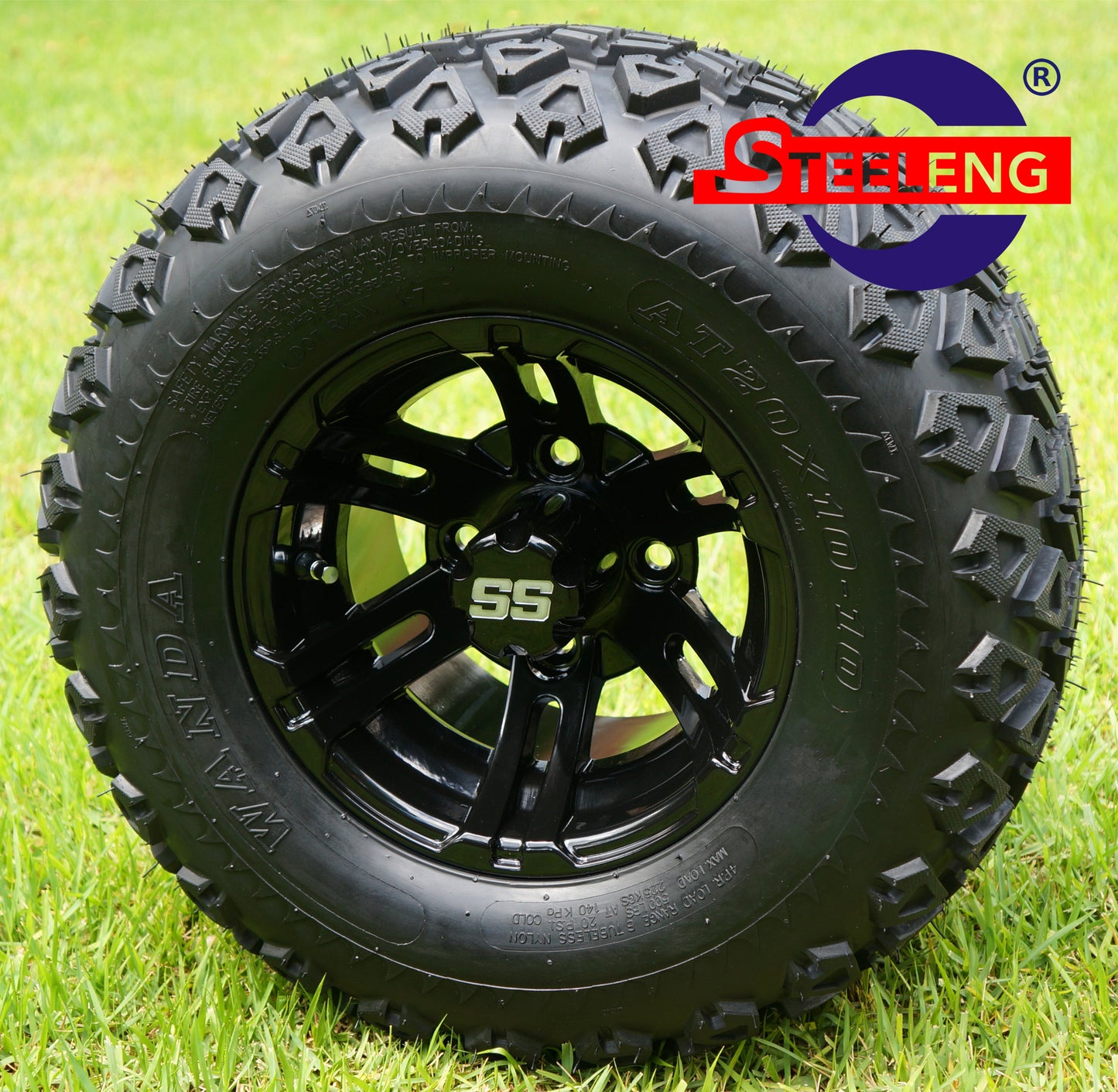 STEELENG 10” Black ‘BULLDOG’ wheels with 20"x10"-10" All Terrain tires