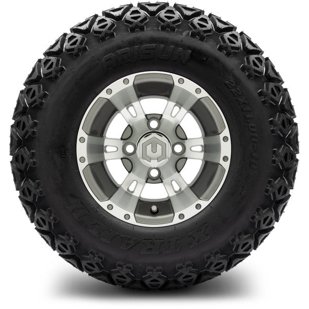 MODZ® 10" Ambush Gunmetal Wheels on 22x11.00-10 X-Trail All-Terrain Tires