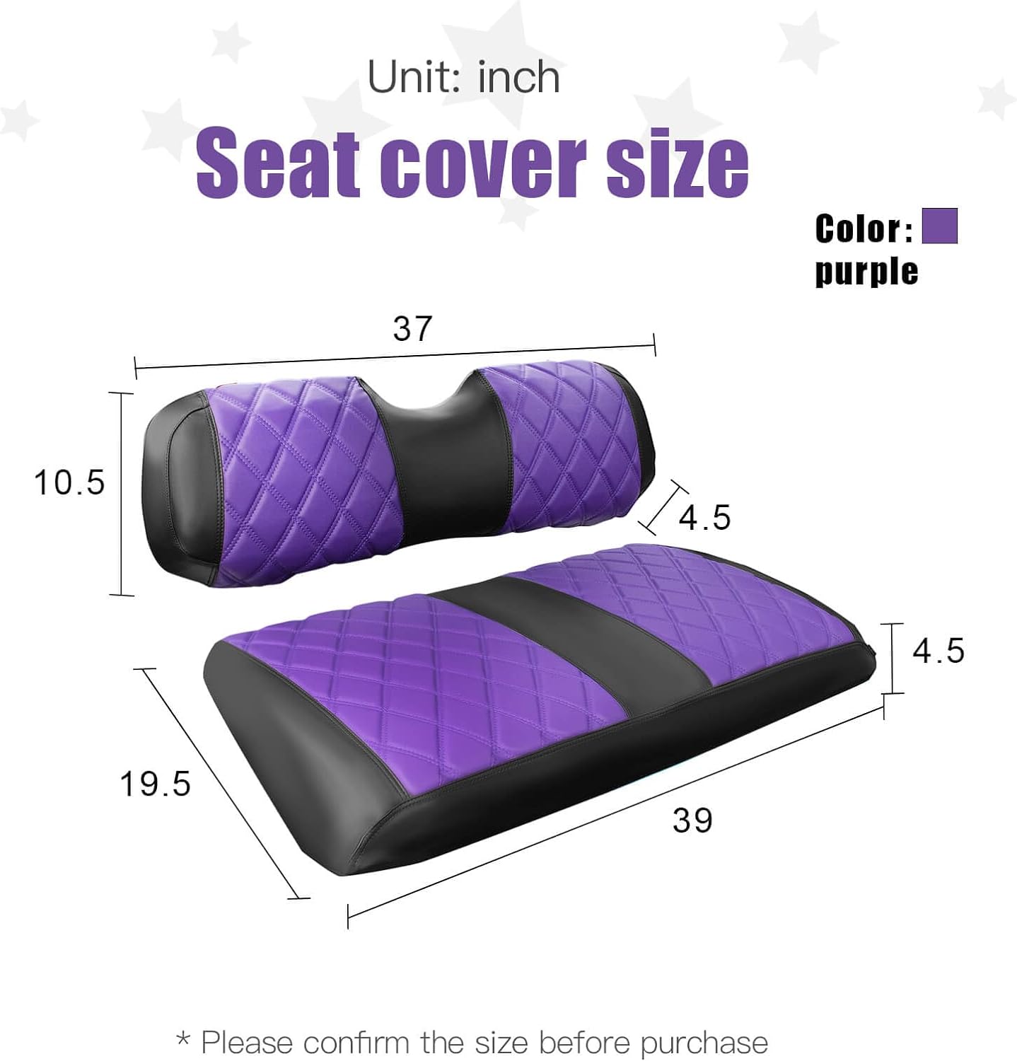 Nokins Seat Cover (Black & Purple) EZGO TXT