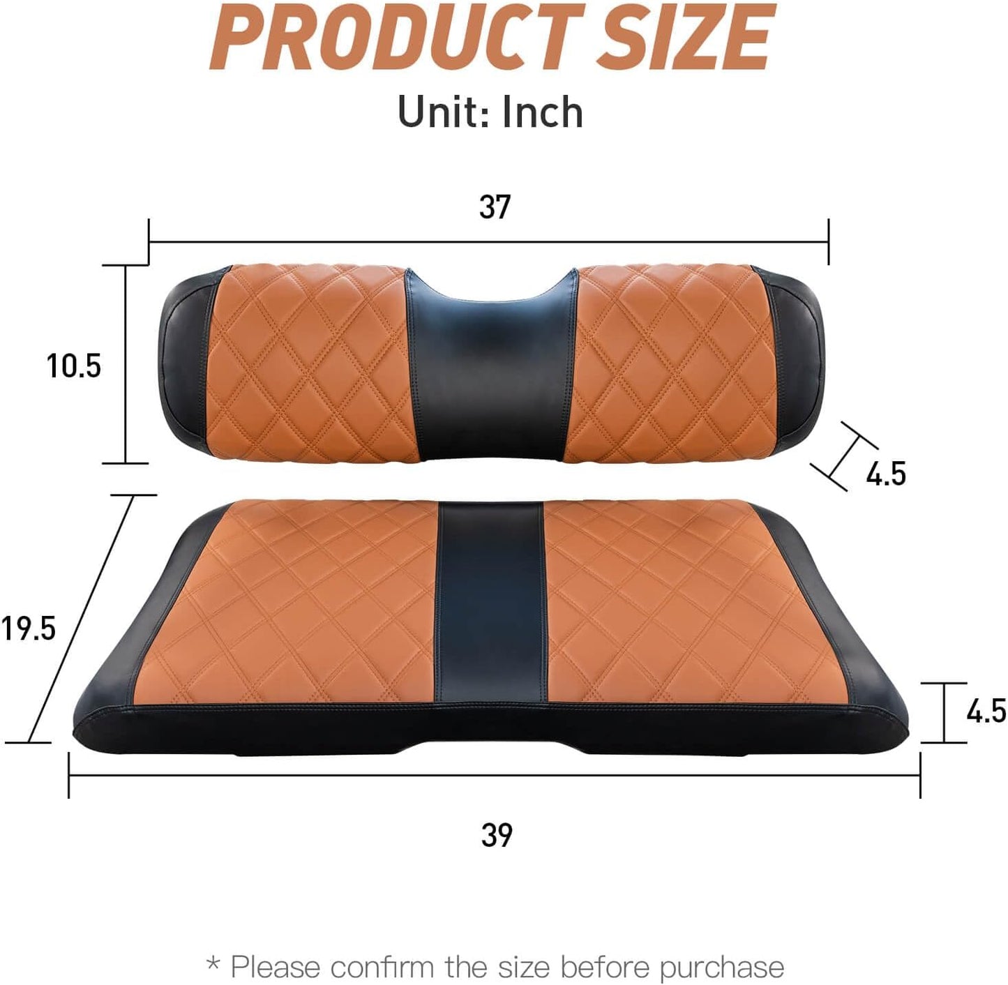 Nokins Seat Cover (Black & Brown) EZGO RXV