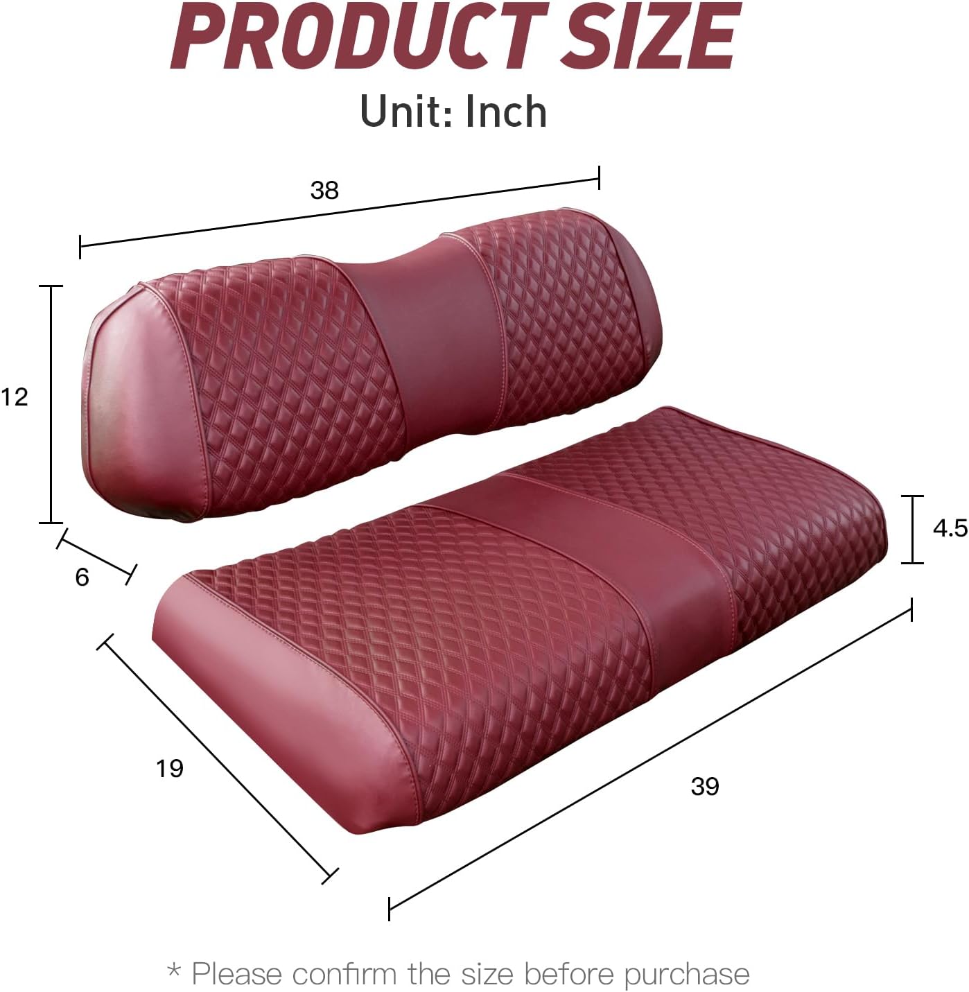 Nokins Seat Cover (Burgundy) Club Car DS 2000+