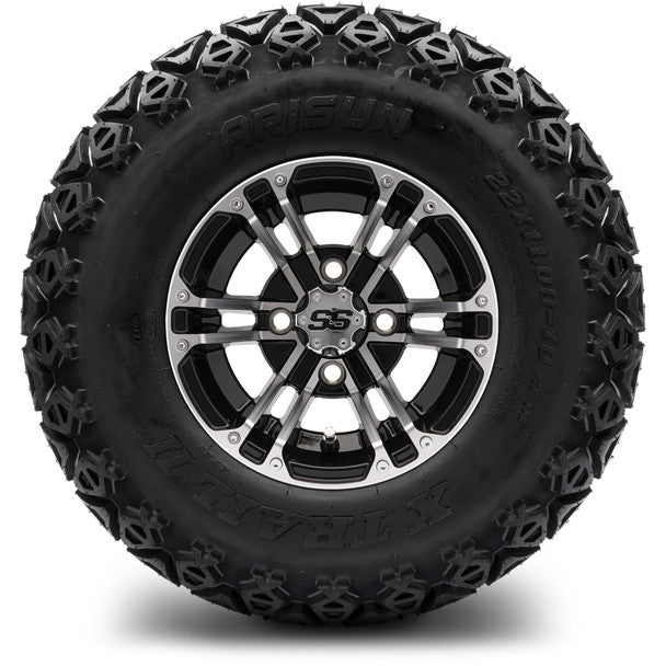 MODZ® 10" Enforcer Machined Black Wheels on 22x11.00-10 X-Trail All-Terrain Tires