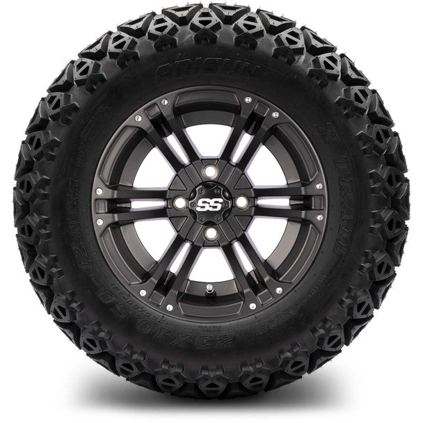 MODZ® 12" Enforcer Matte Black Wheels on 23x10.50-12 Arisun X-Trail Tire