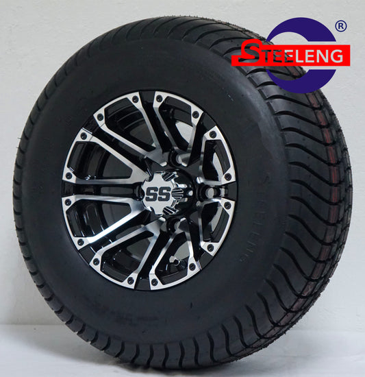 STEELENG 10” Machined/Black Lancer’ wheels with 205/65-10 Street Tires