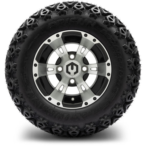 MODZ® 10" Ambush Machined Black Wheels on 20x10.00-10 X-Trail All-Terrain Tire