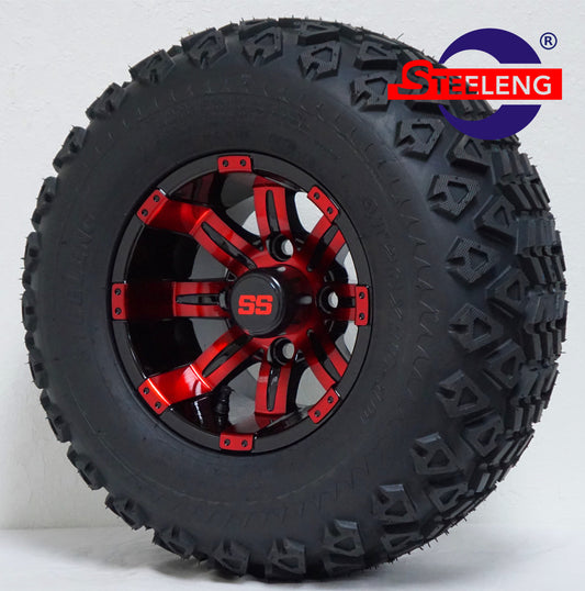 STEELENG 10” Red/Black ‘TEMPEST' wheels with 20"x10"-10" All Terrain tires