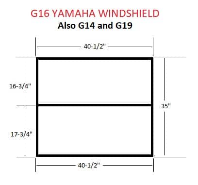 MOAB DOT Approved Windshield Clear Foldable for Yamaha G14- G16- G19 (DOT Approved 1234-AS4)