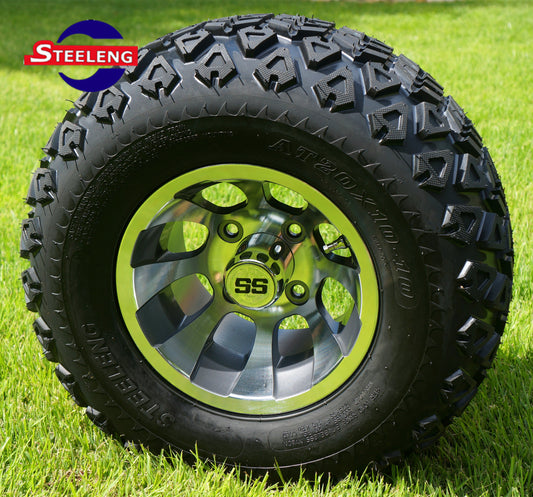 STEELENG 10” Machined/Gunmetal ‘REVOLVER' wheels with 20"x10"-10" All Terrain tires