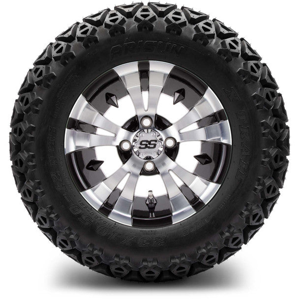 MODZ® 12" Vampire Machined Black Wheels on 23x10.50-12 Arisun X-Trail Tire