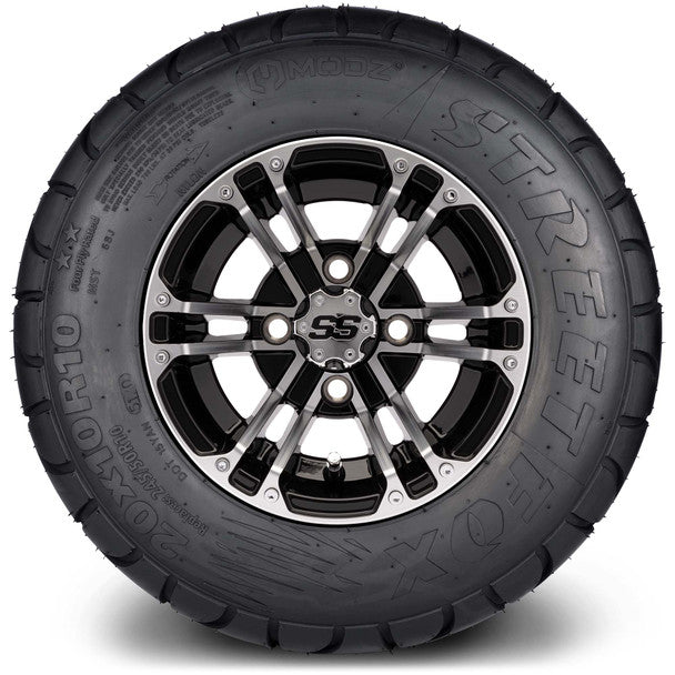 MODZ® 10" Enforcer Machined Black Wheels on 20x10-10 MODZ Street Fox Radial Tire