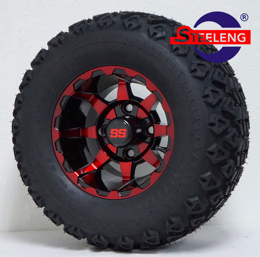 STEELENG 10” Red/Black ‘VORTEX' wheels with 20"x10"-10" All Terrain tires